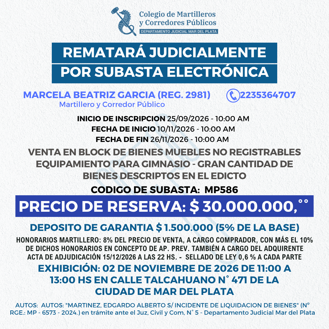 BIENES MUEBLES NO REGISTRABLES EN BLOCK